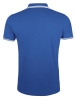 Рубашка поло мужская Pasadena Men 200 с контрастной отделкой, ярко-синяя с белым, белый, хлопок