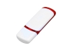 USB 2.0- флешка на 8 Гб с цветными вставками, белый, красный, пластик