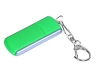 USB 2.0- флешка промо на 32 Гб с прямоугольной формы с выдвижным механизмом, зеленый, серебристый, пластик