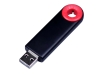 USB 2.0- флешка промо на 4 Гб прямоугольной формы, выдвижной механизм, черный, красный, пластик
