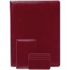 Обложка для паспорта Signature, бордовая, бордовый, кожа