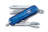 Нож-брелок VICTORINOX Signature, 58 мм, 7 функций, полупрозрачный синий, пластик abs / cellidor