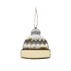 Ёлочная игрушка Шапочка (белый с золотым ), белый с золотым, дерево, акрил