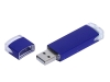 USB 2.0- флешка промо на 64 Гб прямоугольной классической формы, синий, металл