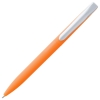Ручка шариковая Pin Soft Touch, оранжевая, оранжевый, покрытие софт-тач; пластик