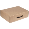 Коробка самосборная Light Case, крафт, с черной ручкой, черный, картон