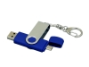 USB 2.0- флешка на 32 Гб с поворотным механизмом и дополнительным разъемом Micro USB, серебристый, пластик, металл