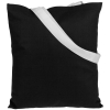 Холщовая сумка BrighTone, черная с белыми ручками, черный, белый, ручки - полиэстер; сумка - хлопок, 240 г/м²