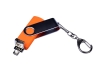 USB 2.0/micro USB/Type-C- флешка на 64 Гб c поворотным механизмом, оранжевый, пластик