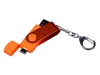 USB 2.0/micro USB/Type-С- флешка на 32 Гб 3-в-1 с поворотным механизмом, оранжевый, пластик