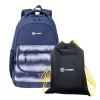 Рюкзак TORBER CLASS X, темно-синий с орнаментом, 45 x 30 x 18 см + Мешок для сменной обуви в подарок, синий