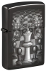 Зажигалка ZIPPO Chess Design с покрытием High Polish Black, латунь/сталь, черная, 38x13x57 мм, черный