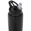 Спортивная бутылка Moist, черная, черный, крышка - пластик; корпус - металл