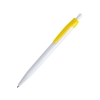 KIFIC, ручка шариковая, белый/желтый, пластик, белый, желтый, пластик
