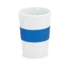 Стакан NELO, белый с синим, 350мл, 11,2х8см, тонкая керамика, силикон, белый, синий, керамика, силикон