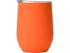 Вакуумная термокружка «Sense Gum», непротекаемая крышка, soft-touch, оранжевый, металл, soft touch