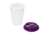 Пластиковый стакан с двойными стенками «Take away», белый, фиолетовый, пластик, силикон