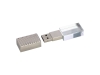 USB 2.0- флешка на 64 Гб кристалл в металле, серебристый, металл, стекло