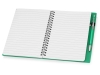 Блокнот «Контакт» с ручкой, зеленый, полипропилен
