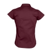 Рубашка женская с коротким рукавом Excess, бордовая, бордовый, хлопок 97%; эластан 3%, плотность 140 г/м²; поплин стрейч