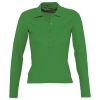 Рубашка поло женская с длинным рукавом Podium ярко-зеленая, зеленый, хлопок