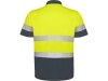 Рубашка поло со светоотражающими полосами «Polaris», мужская, серый, желтый, полиэстер