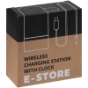 Зарядная станция c часами E-Store для смартфона, часов и наушников, черная, черный, пластик