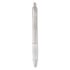Ручка шариковая с резиновым обх, белый, пластик