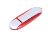 USB 2.0- флешка промо на 32 Гб овальной формы, красный, серебристый, пластик, металл