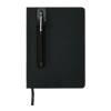 Блокнот для записей Deluxe формата A5 и ручка-стилус, черный, бумага; нержавеющая сталь