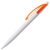 Ручка шариковая Bento, белая с оранжевым, белый, оранжевый, пластик