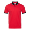 Рубашка поло  мужская STAN с контрастными деталями хлопок/полиэстер 185, 04С, Красный/Чёрный, красный, 185 гр/м2, хлопок