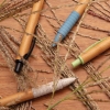 Ручка из бамбука и пшеничной соломы, голубой, бамбук; волокно пшеничной соломы