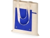 Складная хлопковая сумка для шопинга «Gross» с карманом, 180 г/м2, синий, натуральный, хлопок