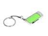USB 2.0- флешка на 64 Гб с выдвижным механизмом и мини чипом, зеленый, серебристый, пластик, металл