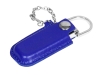 USB 2.0- флешка на 64 Гб в массивном корпусе с кожаным чехлом, серебристый, кожа