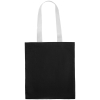 Холщовая сумка BrighTone, черная с белыми ручками, черный, белый, ручки - полиэстер; сумка - хлопок, 240 г/м²