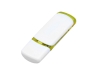 USB 2.0- флешка на 32 Гб с цветными вставками, белый, желтый, пластик