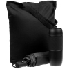 Набор Monsoon Club, черный, черный, металл, термостакан - нержавеющая сталь, пластик; зонт - эпонж, пластик; сумка - хлопок 100%