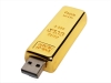 USB 2.0- флешка на 8 Гб в виде слитка золота, желтый, металл