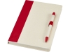 Блокнот A5 «Dairy Dream» с шариковой ручкой, красный, бежевый, пластик, картон, переработанный картон/бумага