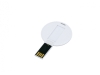 USB 2.0- флешка на 32 Гб в виде пластиковой карточки круглой формы, белый, пластик