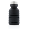 Герметичная складная силиконовая бутылка, черный, силикон; алюминий