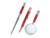 Набор «Принц Уэльский»: ручка, лупа, нож для бумаг, красный, серебристый, кожа