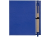 Комбинированный блокнот с шариковой ручкой, синий, пластик, бумага