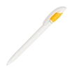 Ручка шариковая GOLF GREEN, белый/желтый классик, пластик, белый, желтый, пластик
