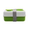 Ланч-бокс Lunch Green Line со столовыми приборами (салатовый), зеленый, 65% сахарного тростника,35% пластик