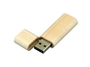 USB 2.0- флешка на 64 Гб эргономичной прямоугольной формы с округленными краями, натуральный, дерево