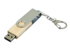 USB 2.0- флешка промо на 32 Гб с поворотным механизмом, серебристый, дерево, металл