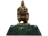 Интерьерная композиция «Важный груз», зеленый, бронзовый, камень